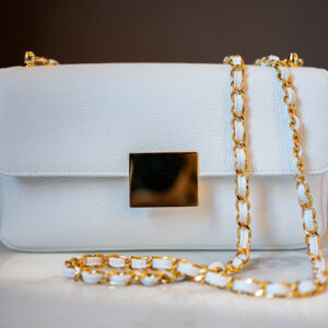 Sac blanc cuir pleine fleur